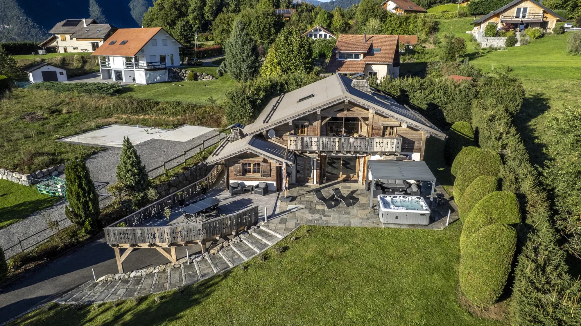 Vue aérienne du chalet